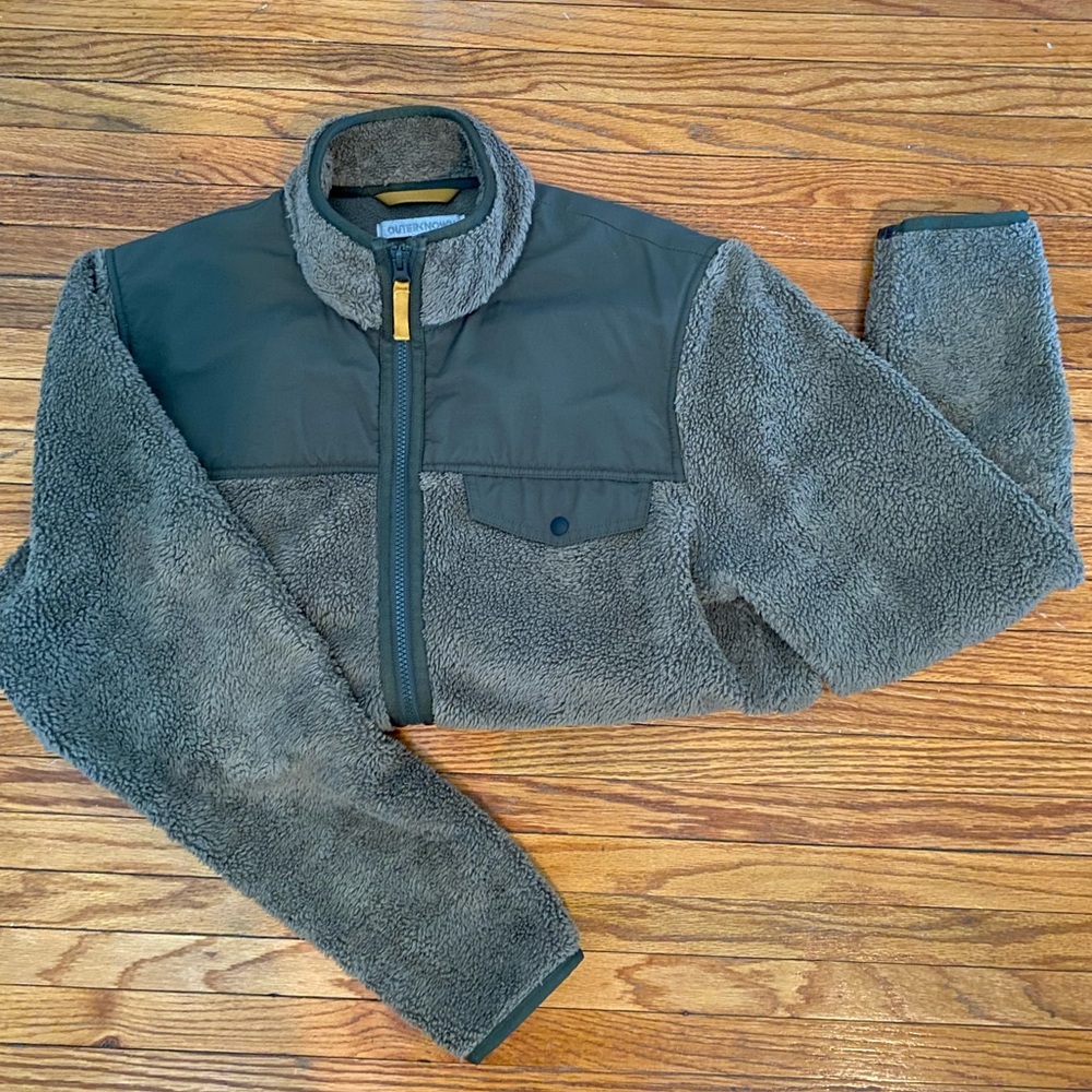 Outerknown Gray Sherpa Lightweight Shirt Jacket